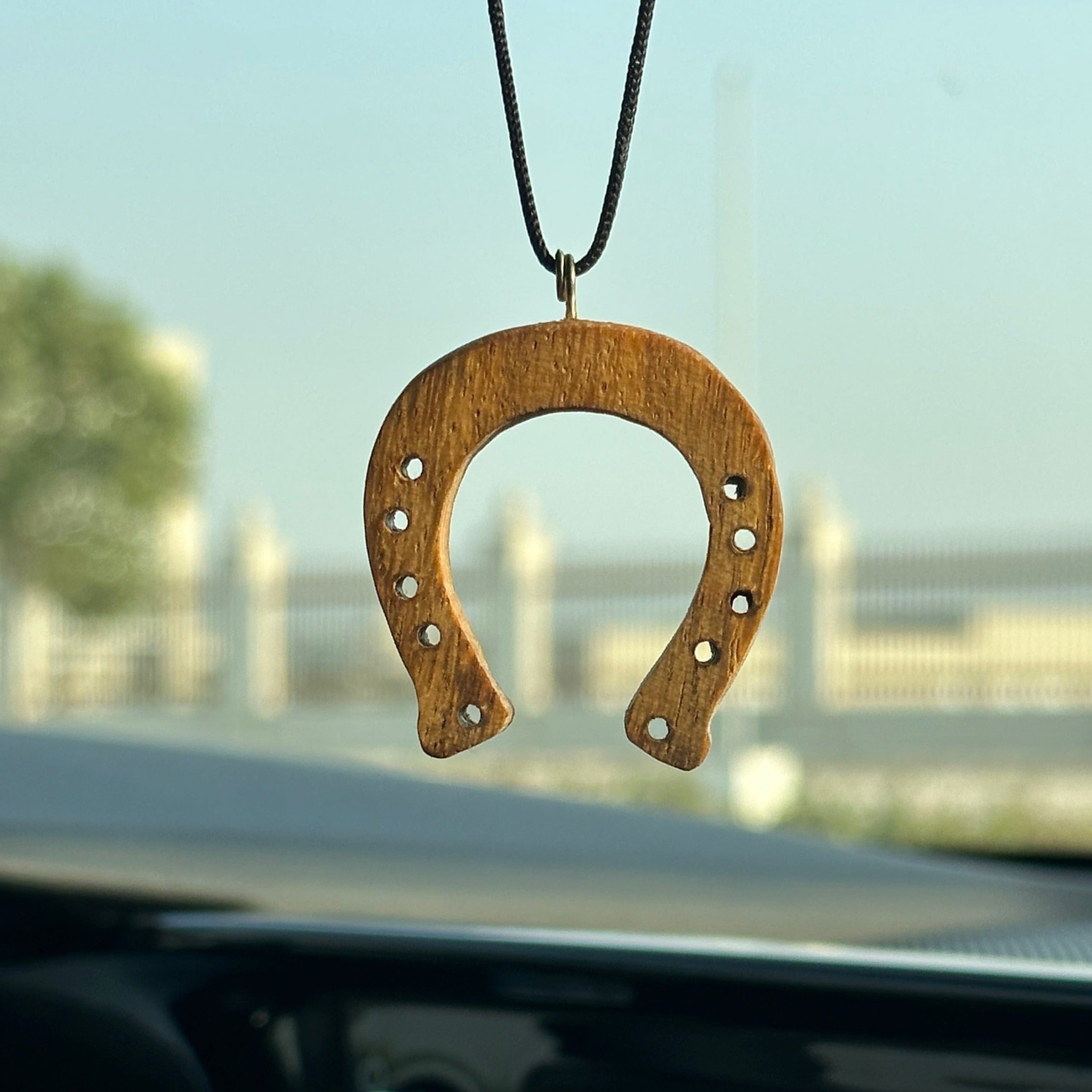 Ghaf Wood Horseshoe Car Pendant