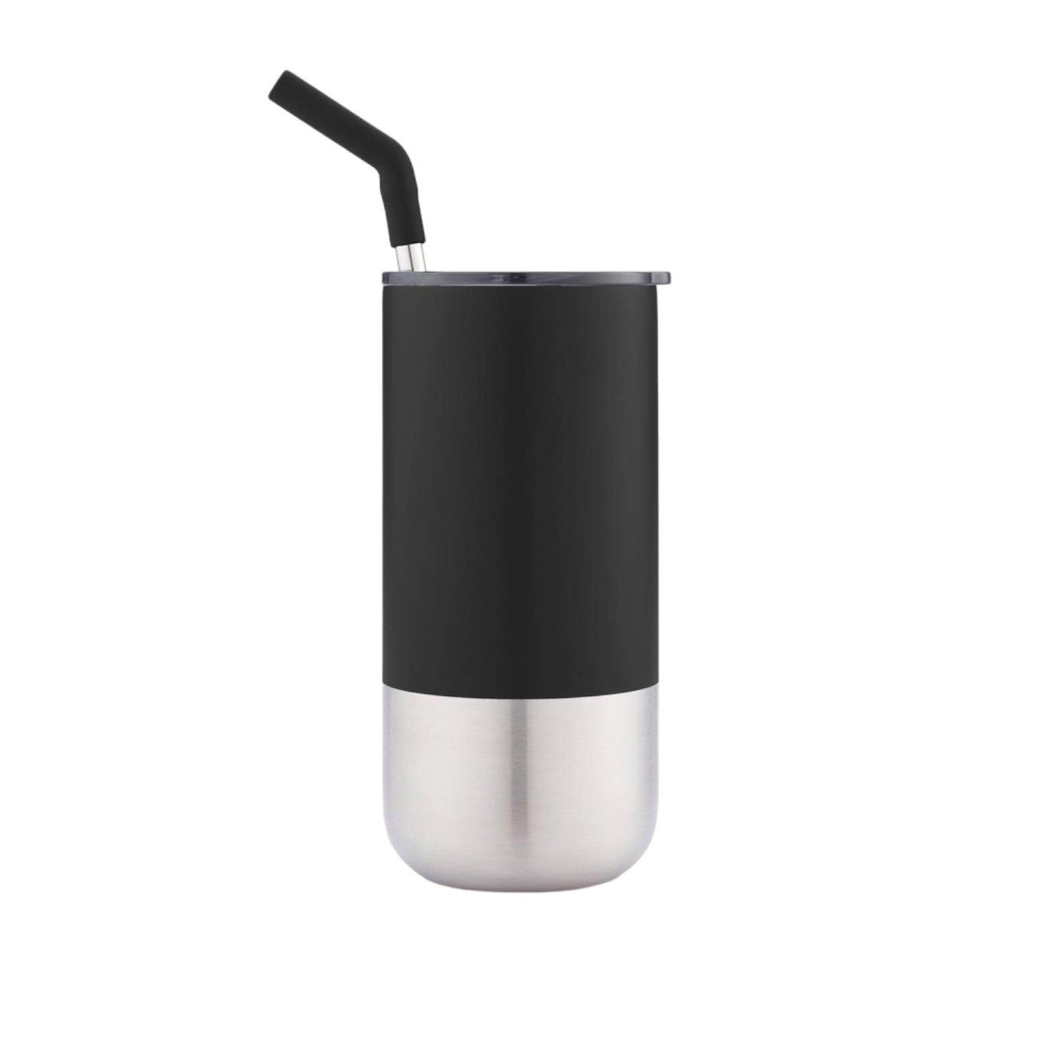Insulated Tumbler with Reusable Straw - Black