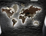 Load image into Gallery viewer, Wooden World Map with Light
