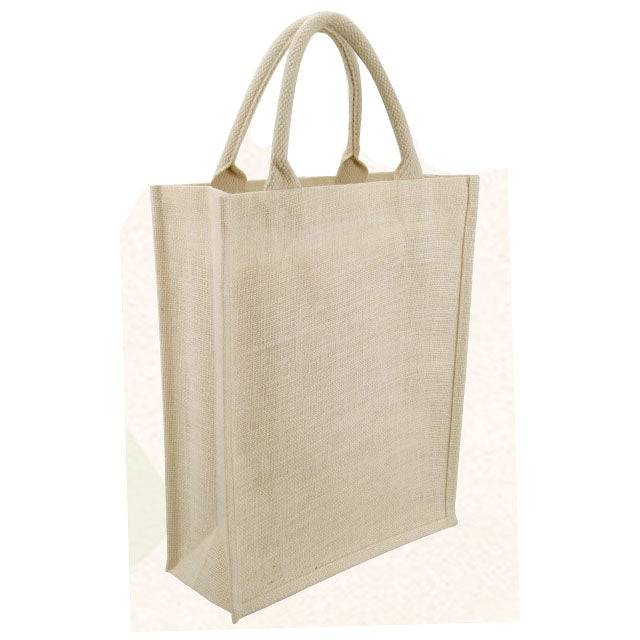 Jute Shopping Bag - Vertical - White