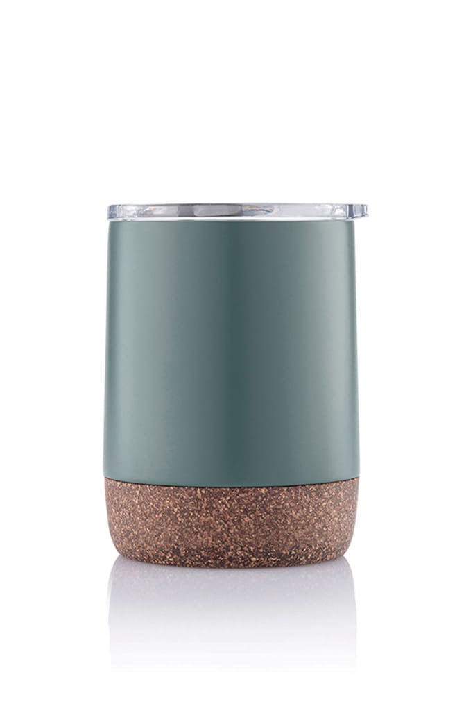 Vacuum Mug With Cork Base - Green