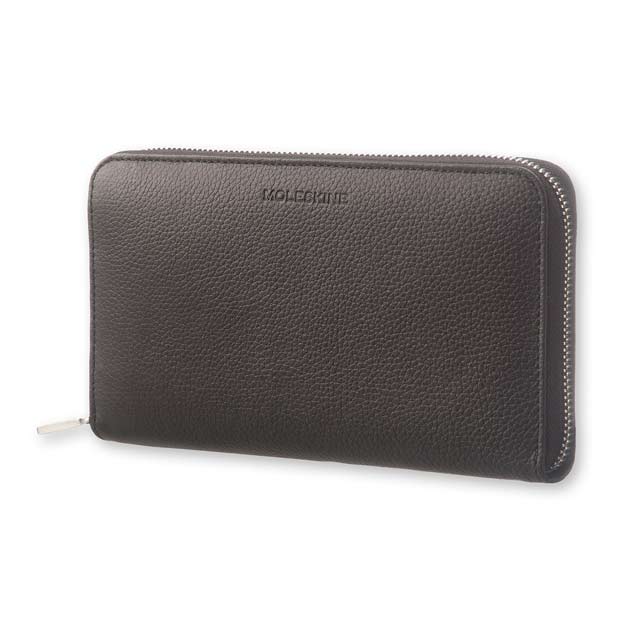 Lineage Genuine Leather Zippered Wallet Black
