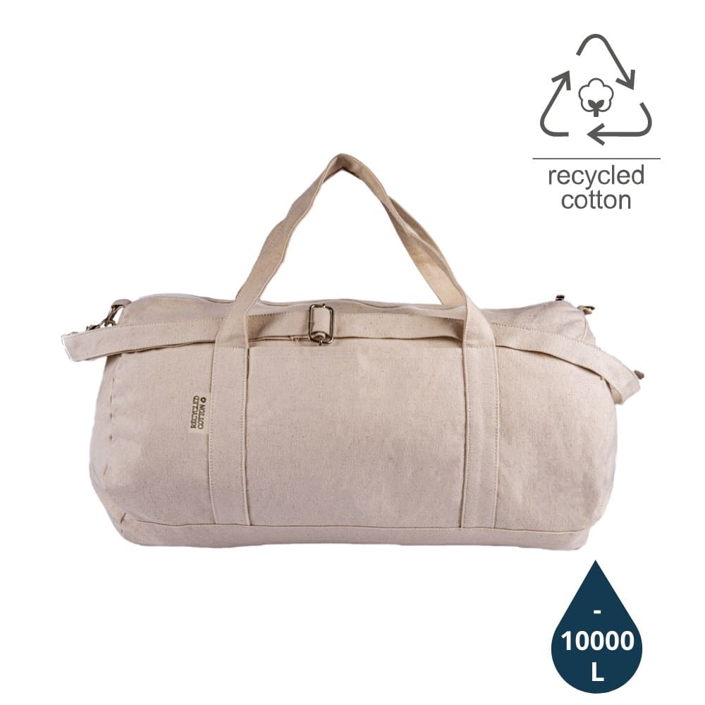 GRS-certified Recycled Cotton Duffel / Gym Bag - Natural