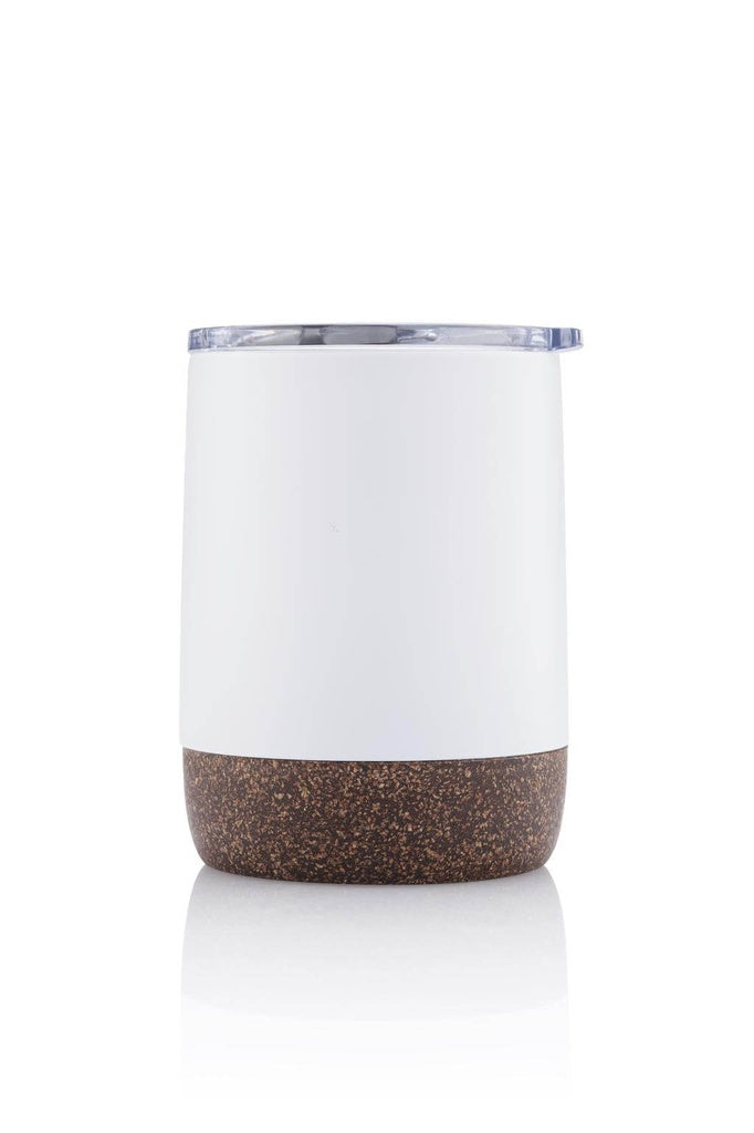 Vacuum Mug With Cork Base - White