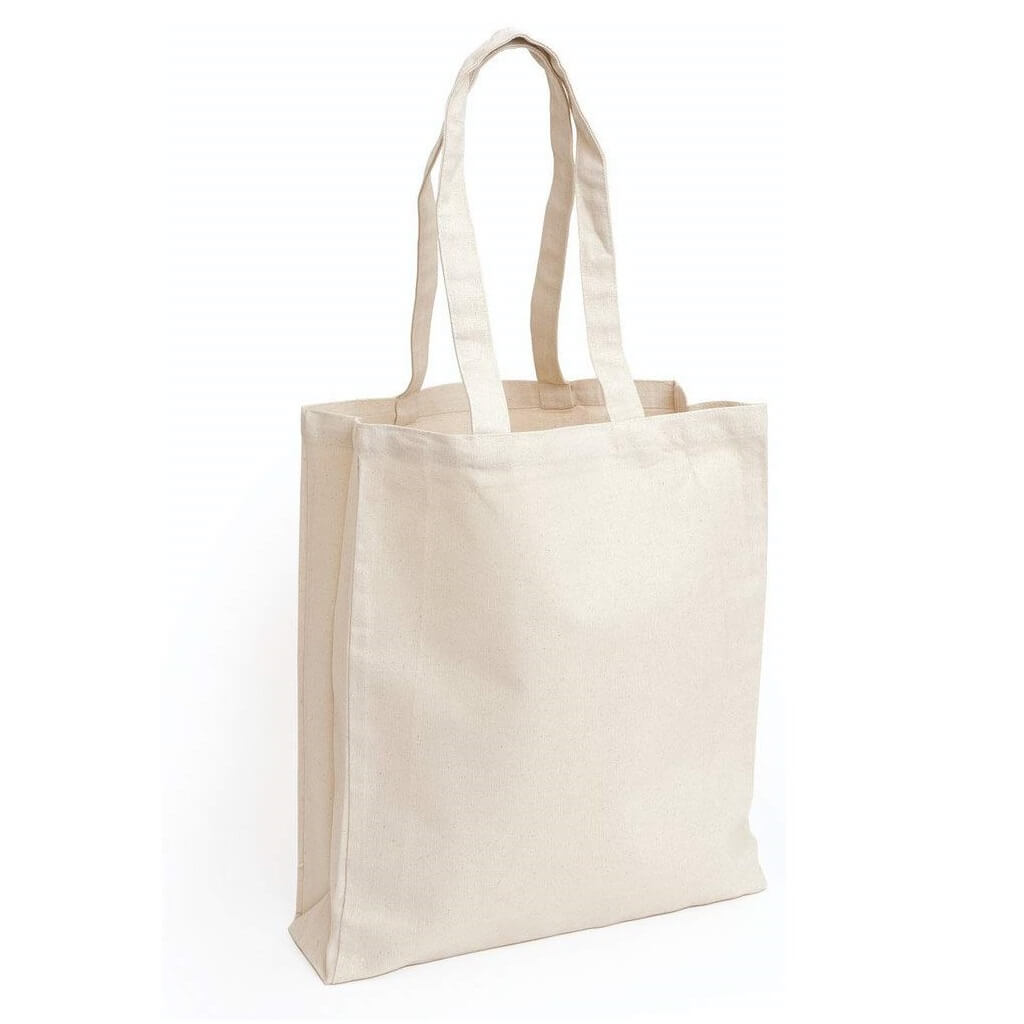 Eco-Friendly Cotton Shopping Bag With Gusset - Natural