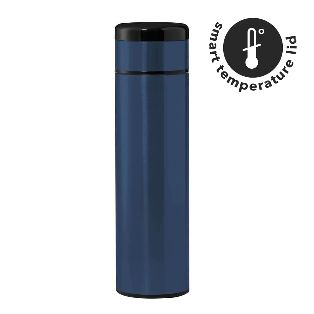 Double Walled Insulated Flask with Temperature Lid - Navy Blue