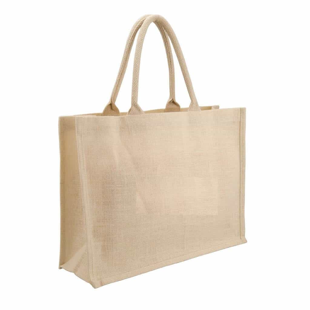 Jute Shopping Bag - Horizontal - White