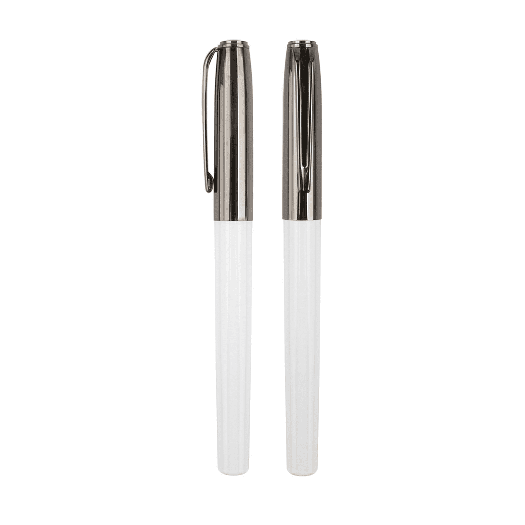 Gift Set of Roller and Ball Pen - White