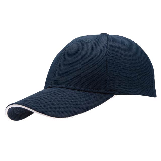 Performance Stretch-Fitted Cap - Navy Blue / White