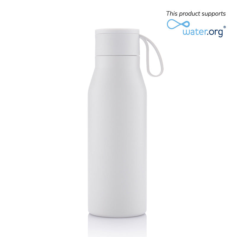 Collection Recycled Stainless Steel Vacuum Bottle - White
