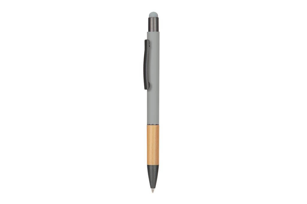 Metal Stylus Pen with Bamboo Grip - Grey