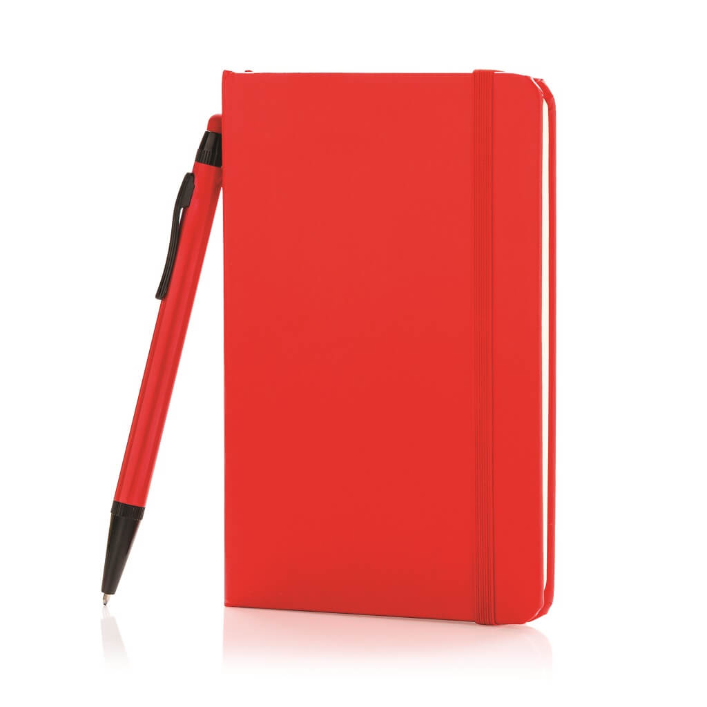 A6 Hard Cover Notebook With Stylus Pen - Red
