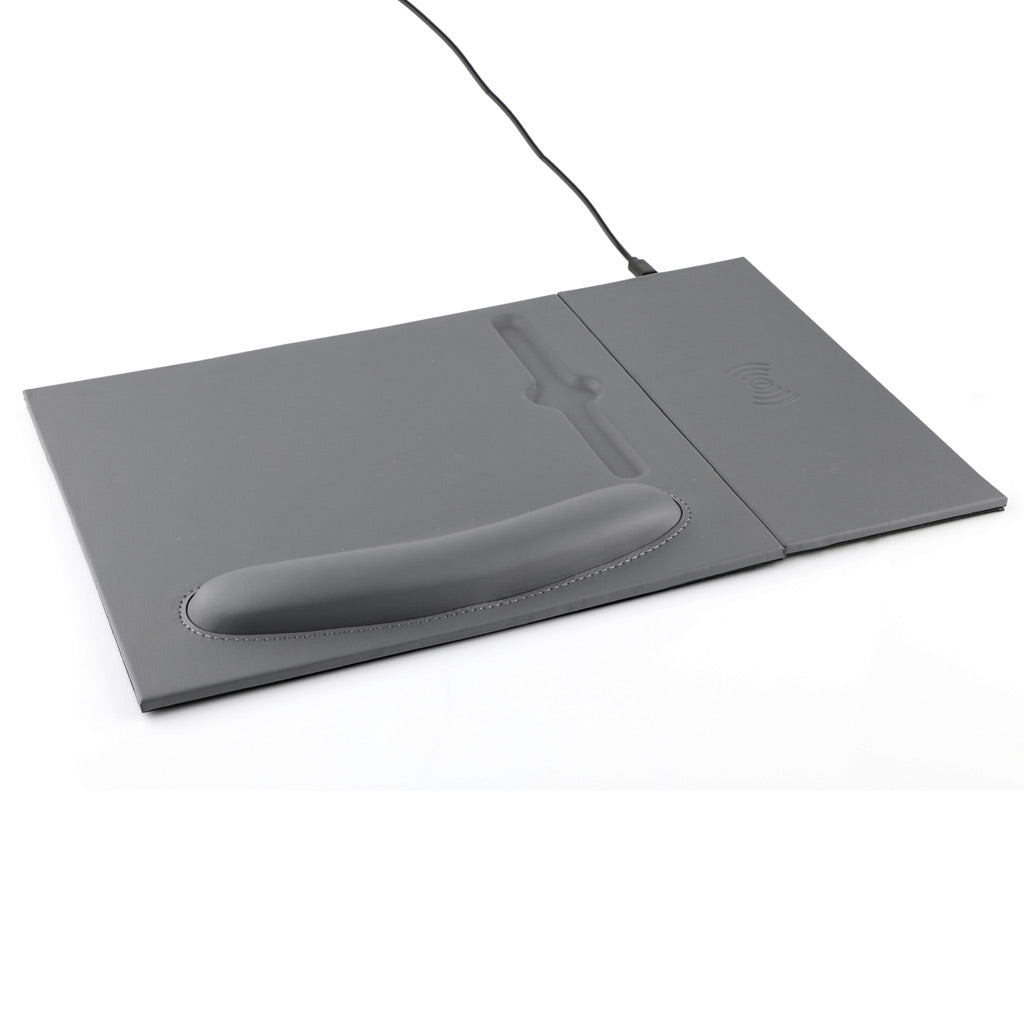 10W Wireless Charger PU Mouse Pad - Dark Grey