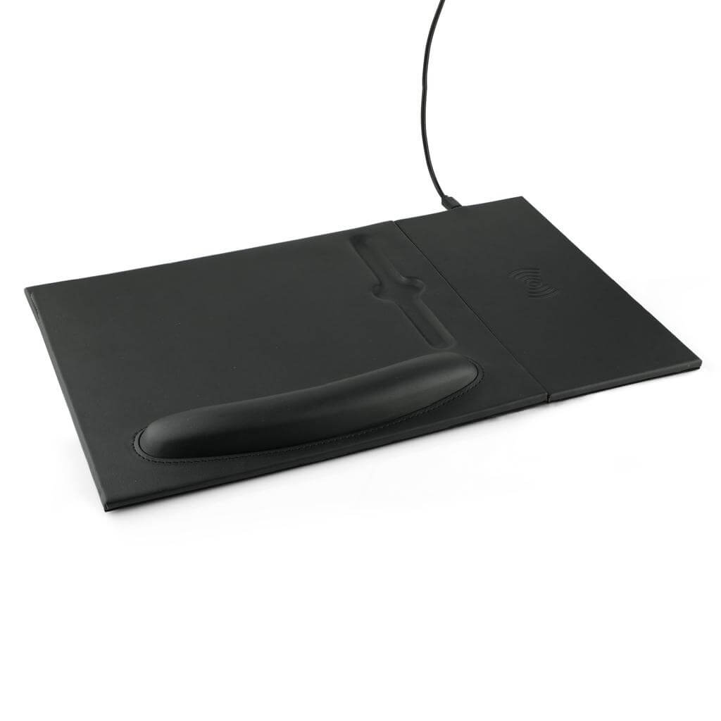 10W Wireless Charger PU Mouse Pad - Black