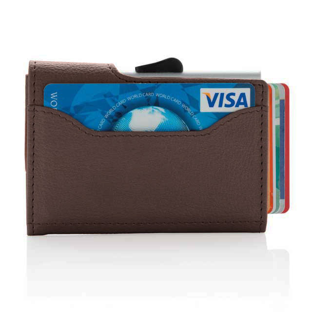 C-secure PU RFID Card Holder & Wallet Brown
