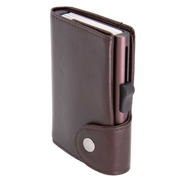 C-secure Classic Italian Leather RFID Wallet Mogano