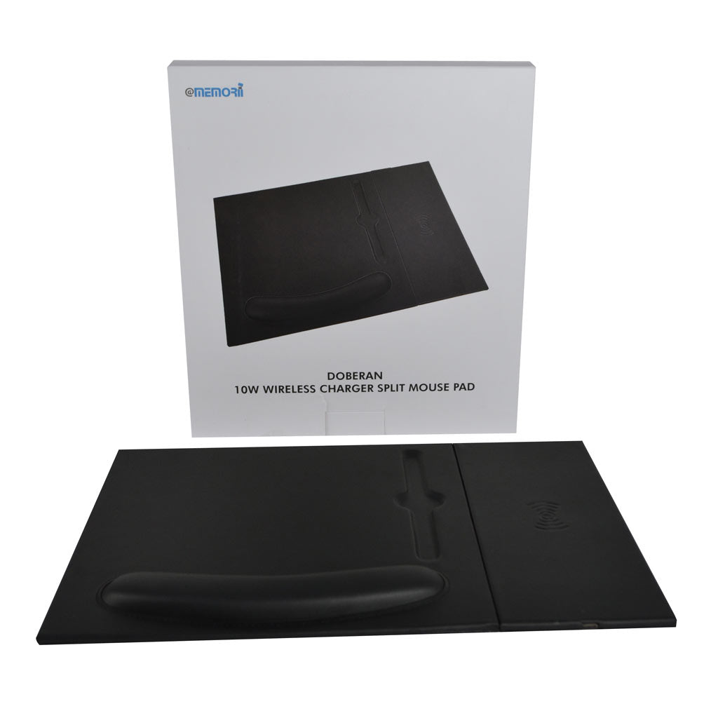10W Wireless Charger PU Mouse Pad - Black