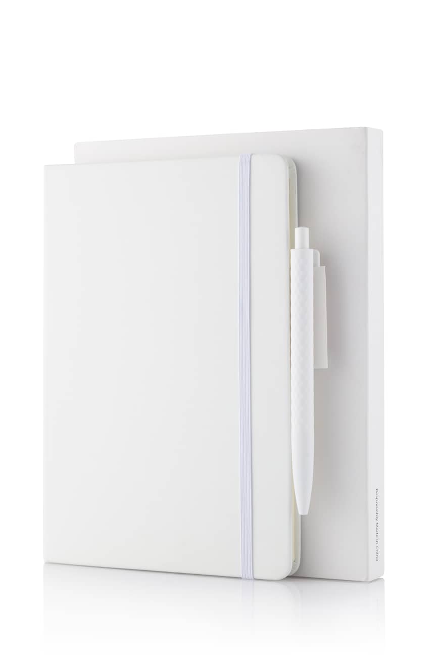 A5 Notebook With Pen Set - White