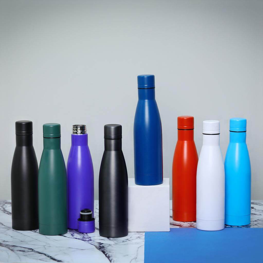 Copper Vacuum Insulated Double Wall Water Bottle - Navy Blue