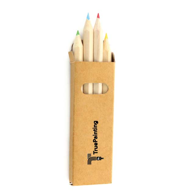 Set of 4 Wooden Pencils With Hexagonal Body