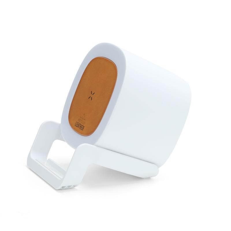 TASOVA - @memorii Recycled 15W Wireless Charger Bluetooth Speaker - White/Tan