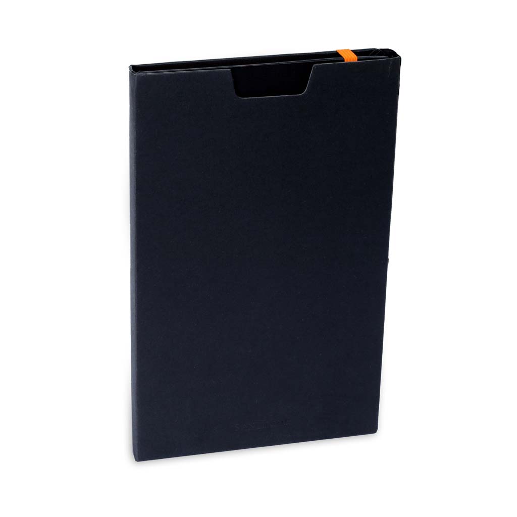 A5 Hardcover Ruled Notebook Black - Red