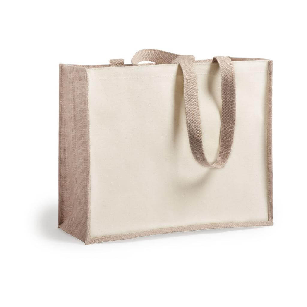 Jute Bag with Two-Sided Canvas