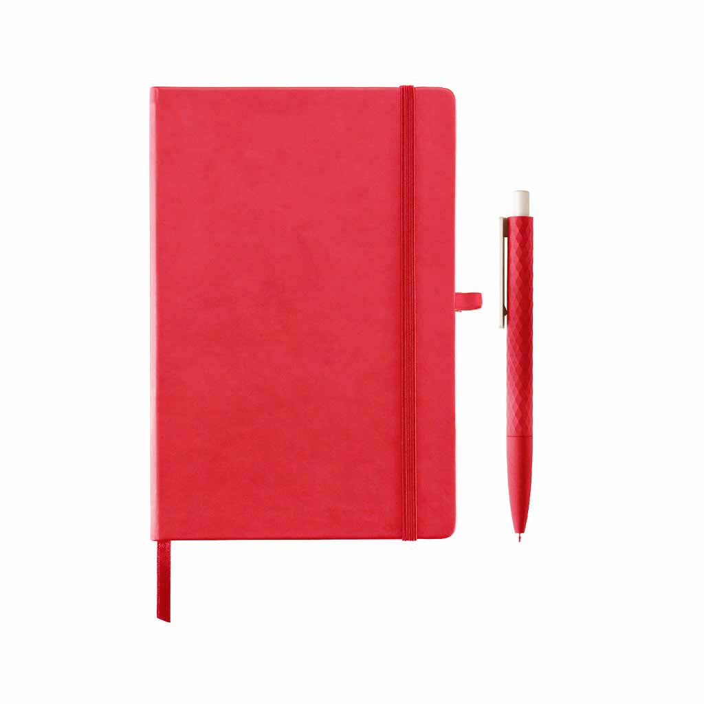 A5 Notebook With Pen Set - Red