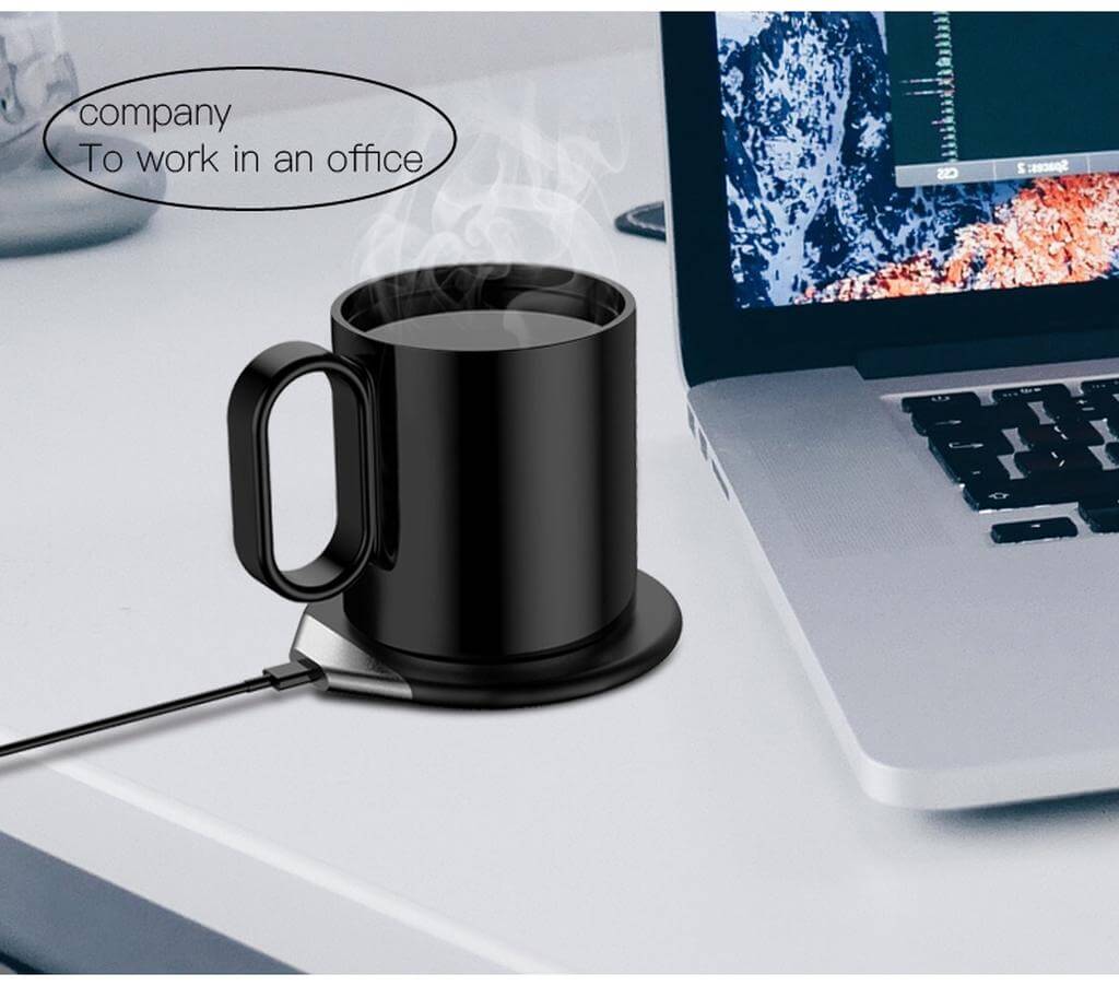 Smart Mug Warmer with Wireless Charger - Black