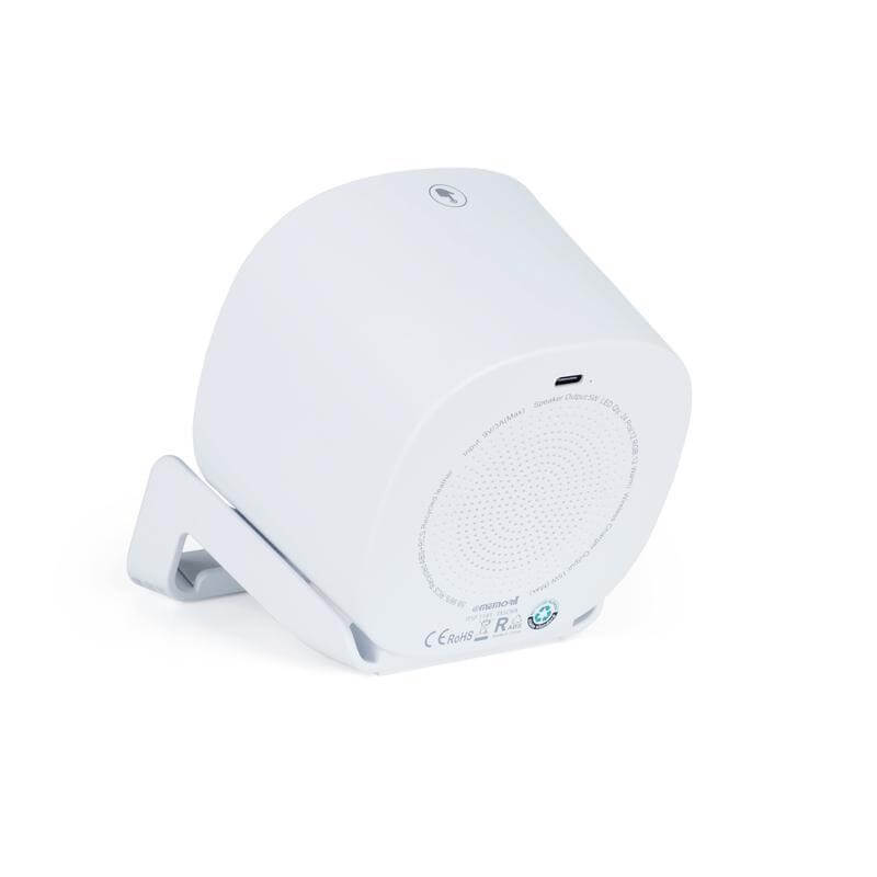TASOVA - @memorii Recycled 15W Wireless Charger Bluetooth Speaker - White/Tan