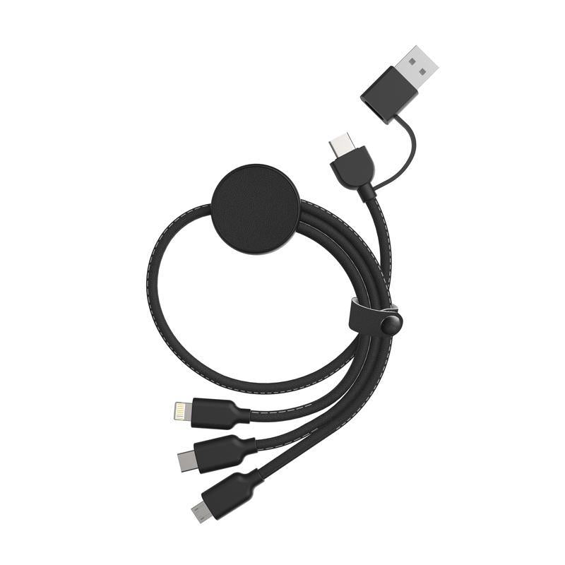 Recycled Charging Cable -  6-in-1  Black