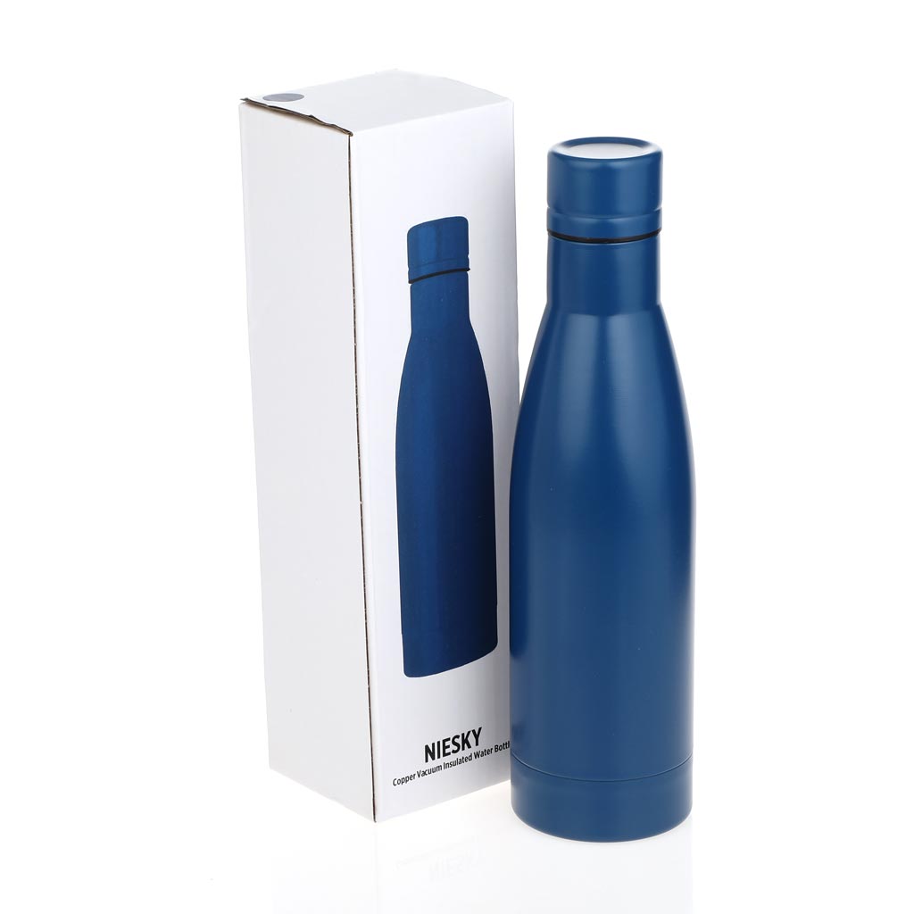 Copper Vacuum Insulated Double Wall Water Bottle - Navy Blue