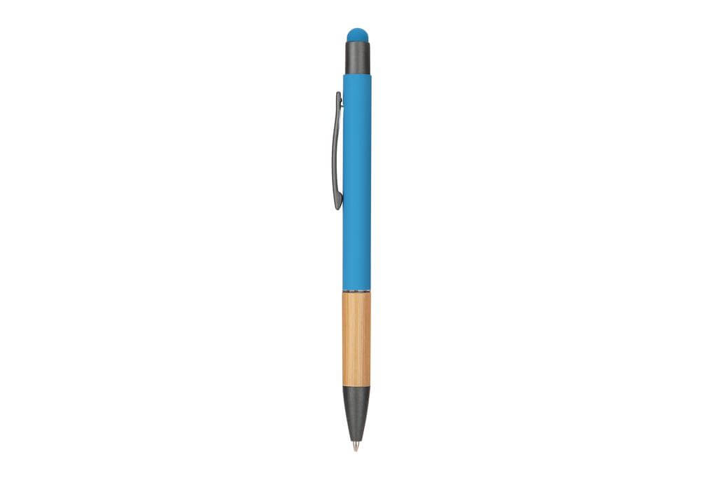 Metal Stylus Pen with Bamboo Grip - Blue
